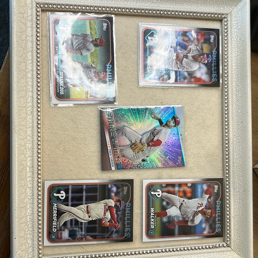 Philadelphia Phillies series 2025 one and two baseball cards.